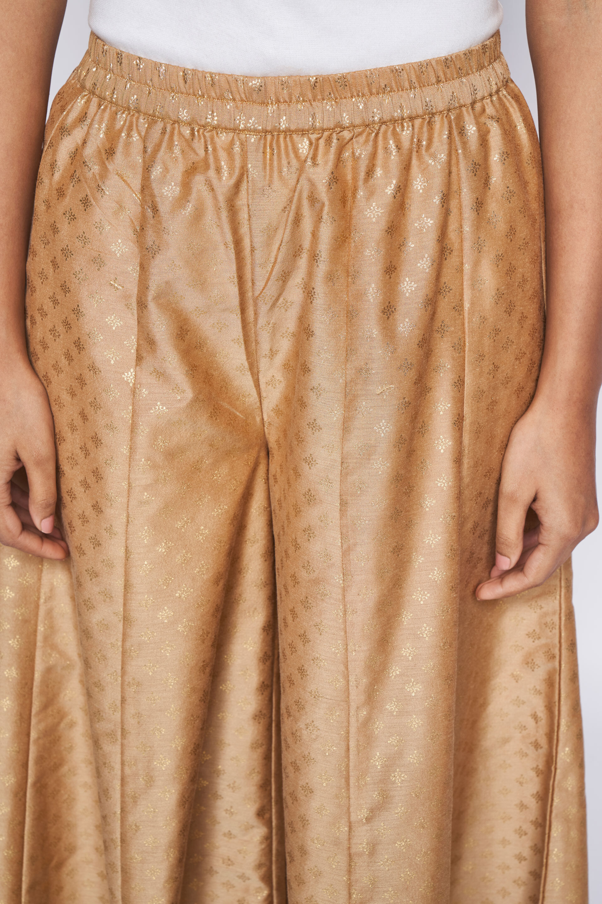 Gold Foil Print Sharara, Gold, image 4
